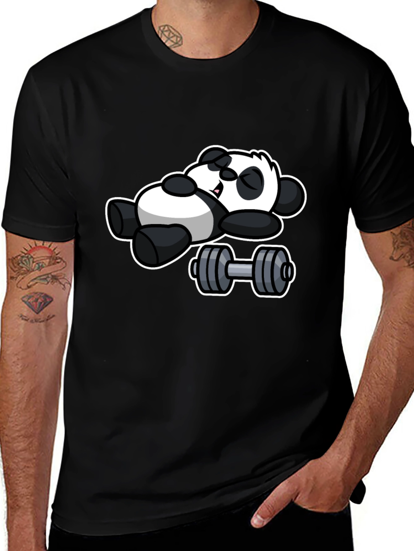 Lazy Panda Gym T-Shirt - Black Cotton Tee