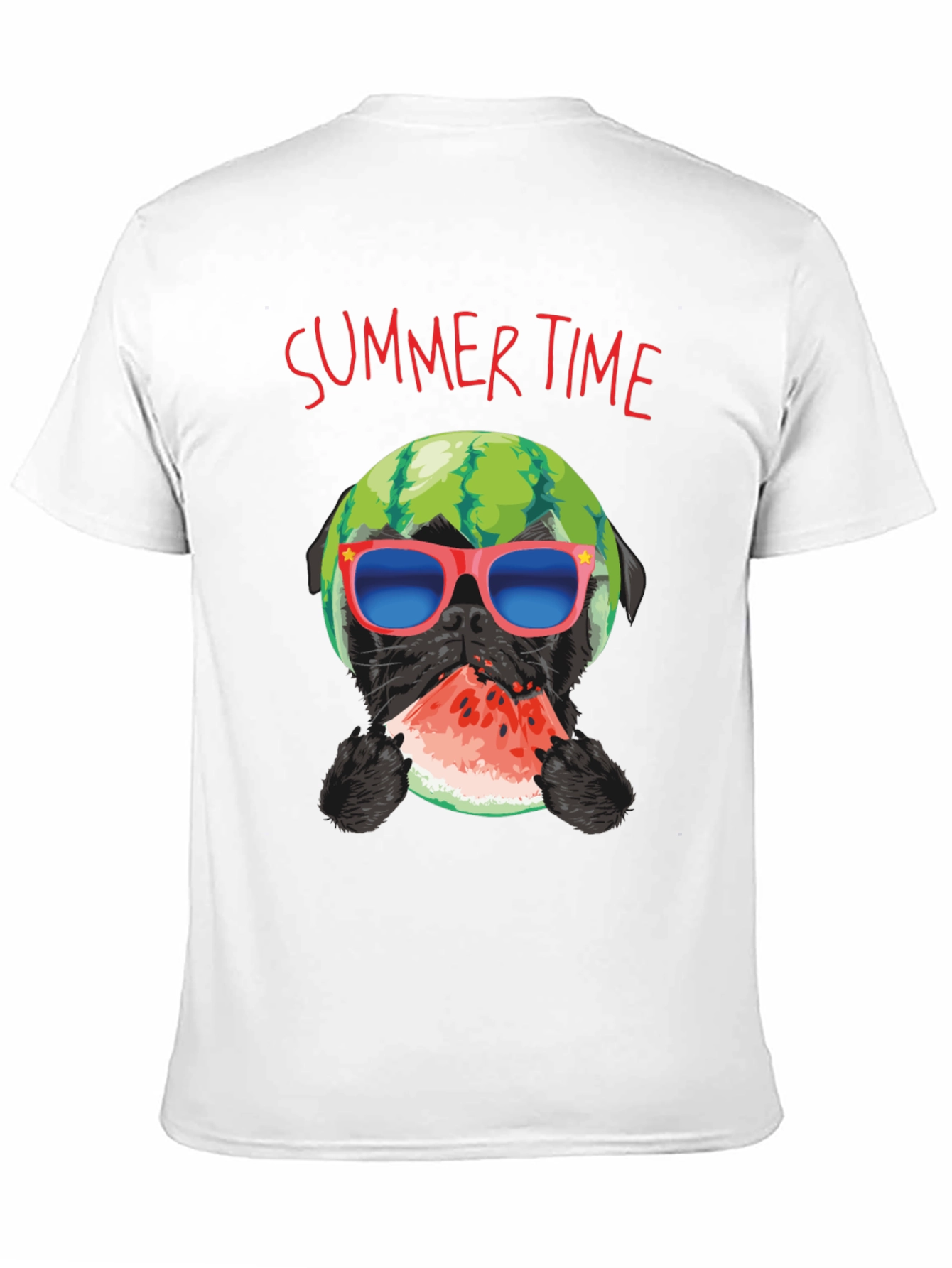 Summer Time Watermelon Pug T-Shirt