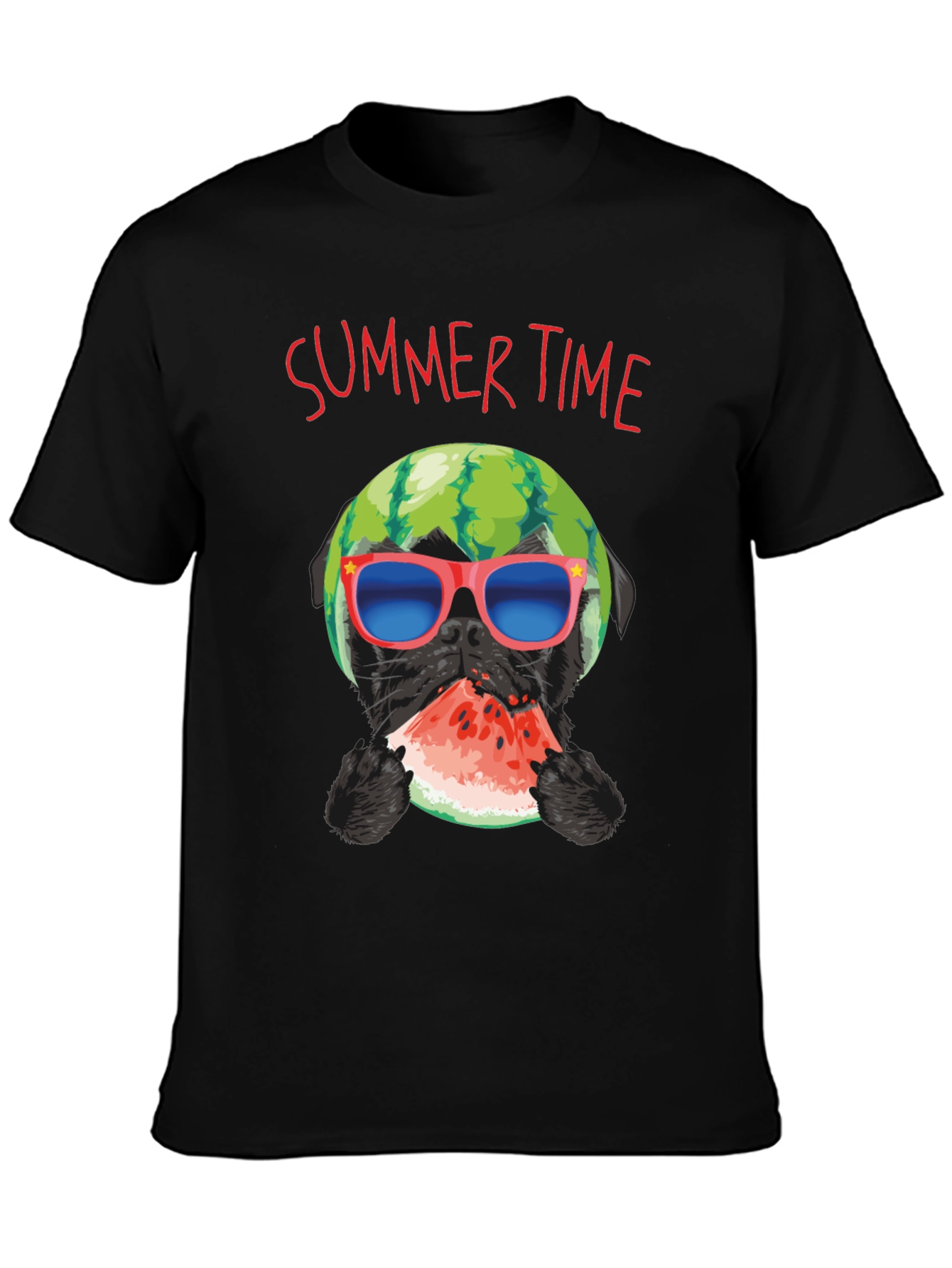 Summer Time Watermelon Pug T-Shirt