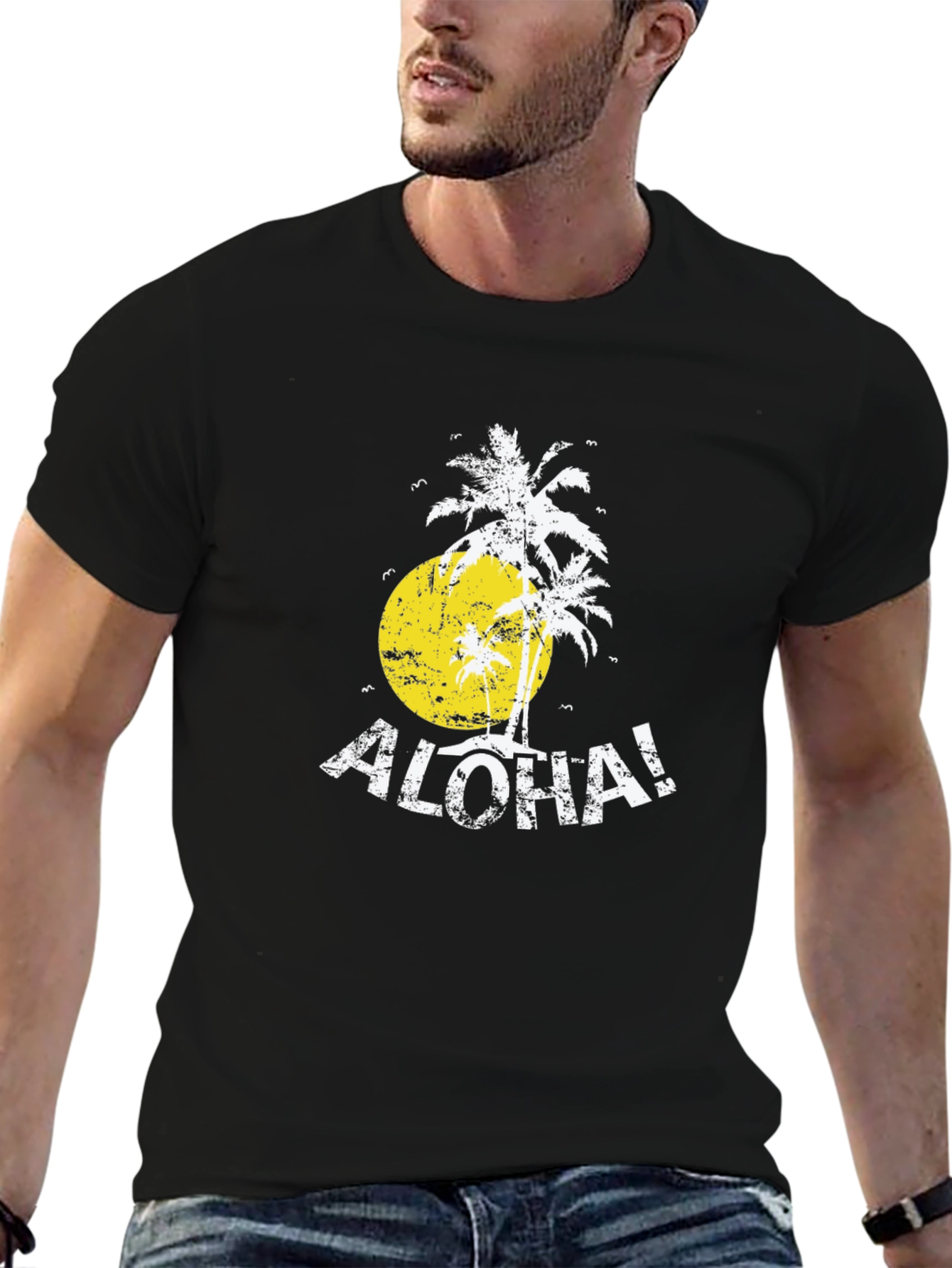 Aloha Palm Tree Graphic T-Shirt