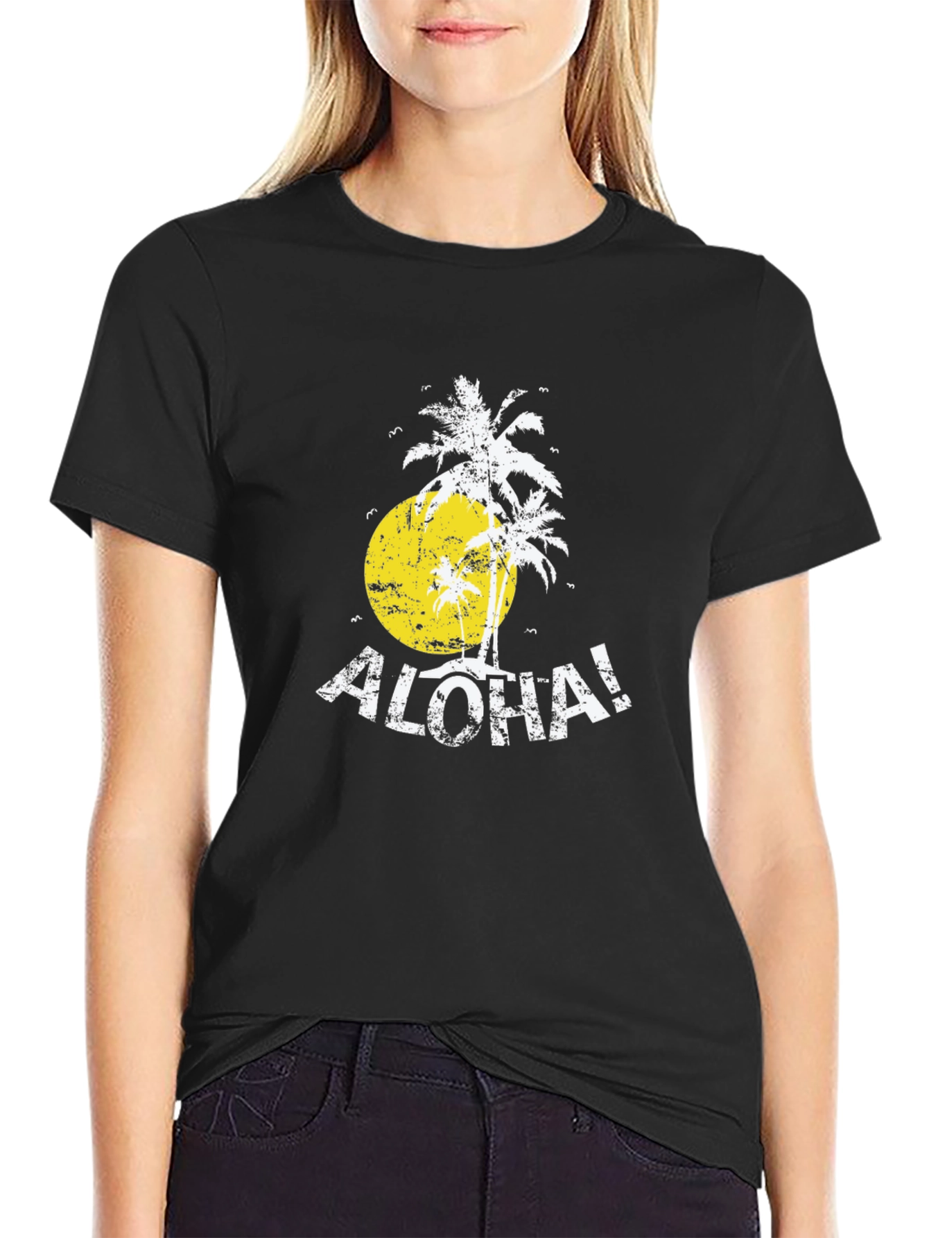 Aloha Palm Tree Graphic T-Shirt