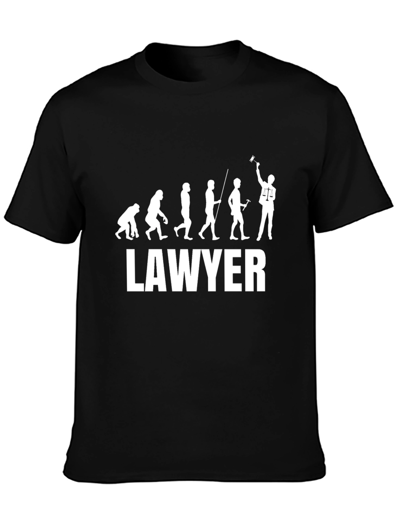 Lawyer Evolution Graphic Tee - Black Cotton T-Shirt