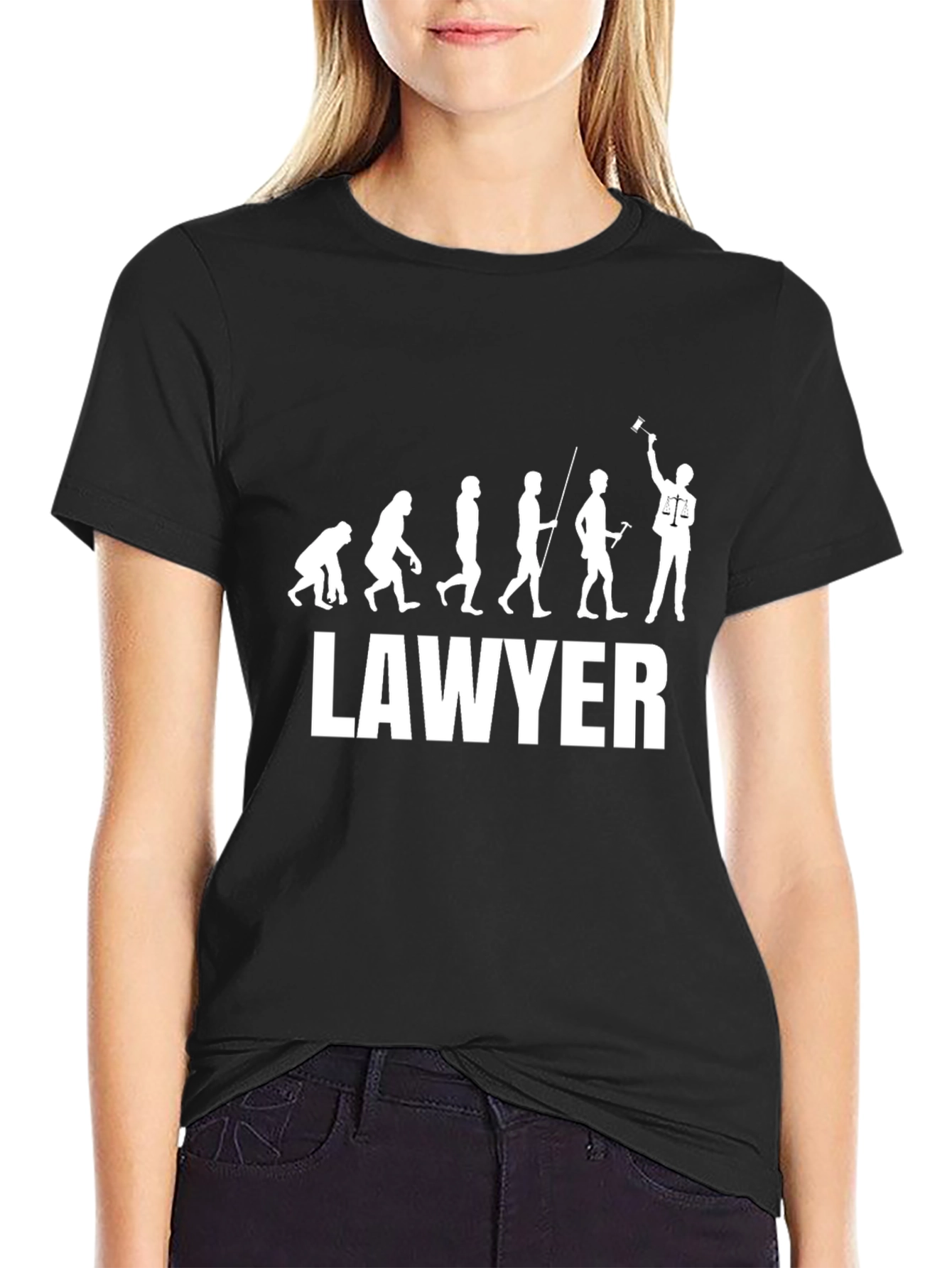 Lawyer Evolution Graphic Tee - Black Cotton T-Shirt