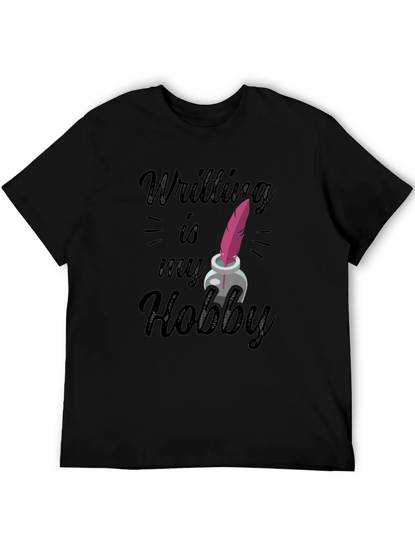 Writing Hobby T-Shirt - Feather & Ink Design