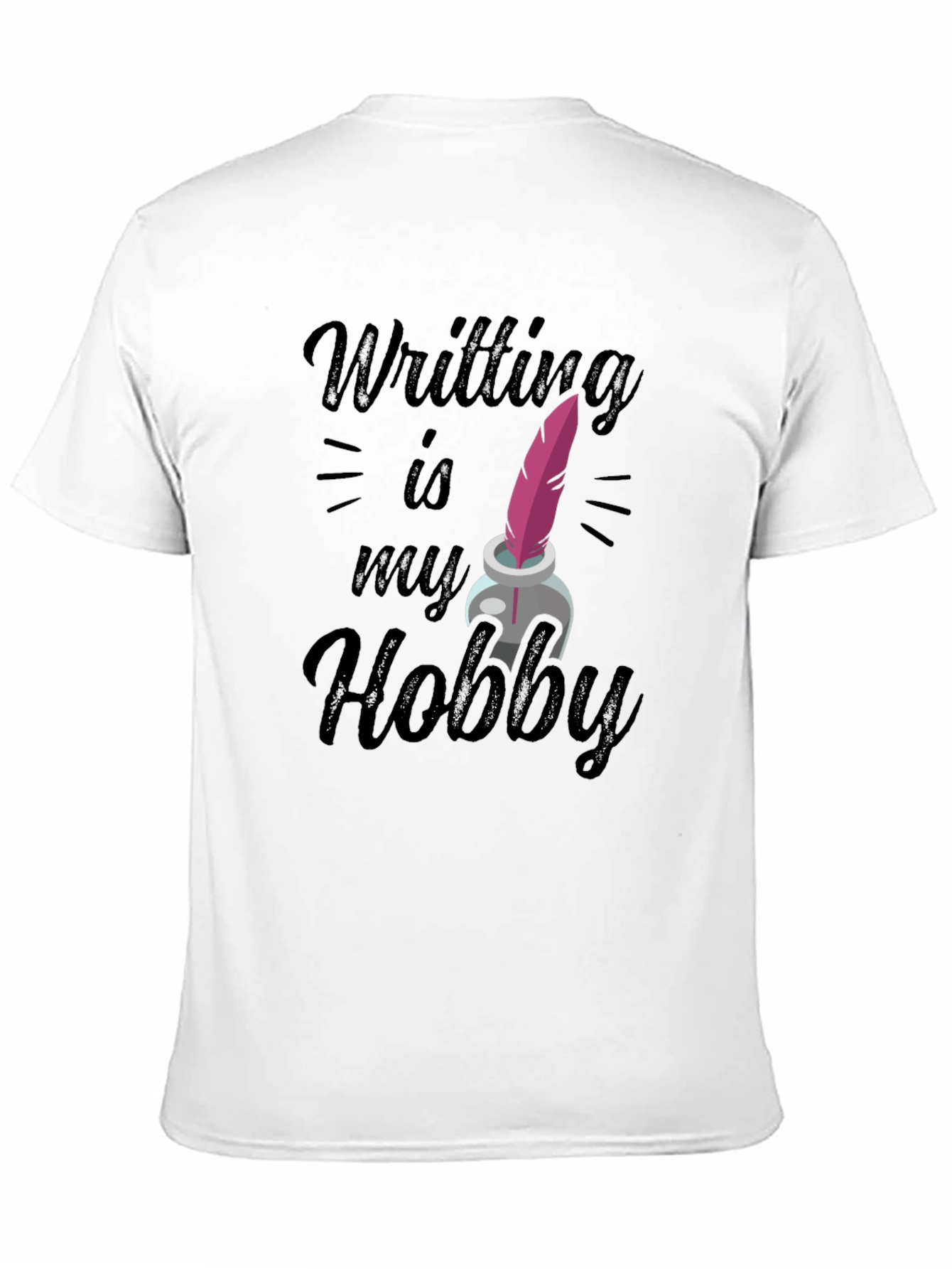 Writing Hobby T-Shirt - Feather & Ink Design
