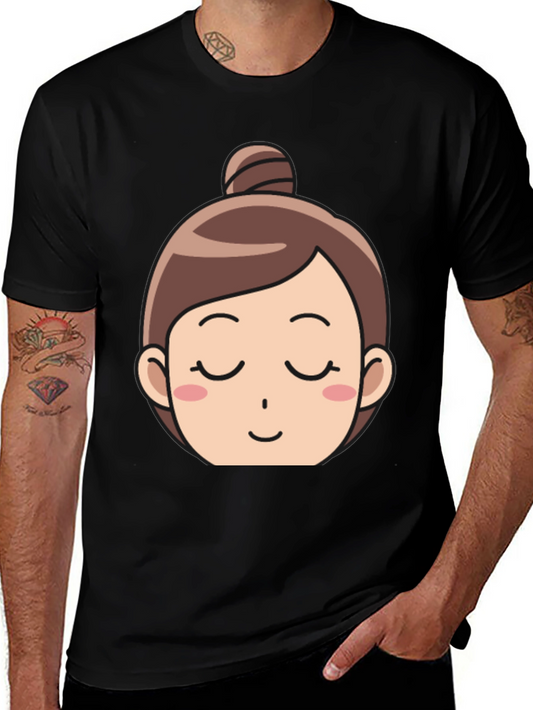 Cartoon Girl Face T-Shirt