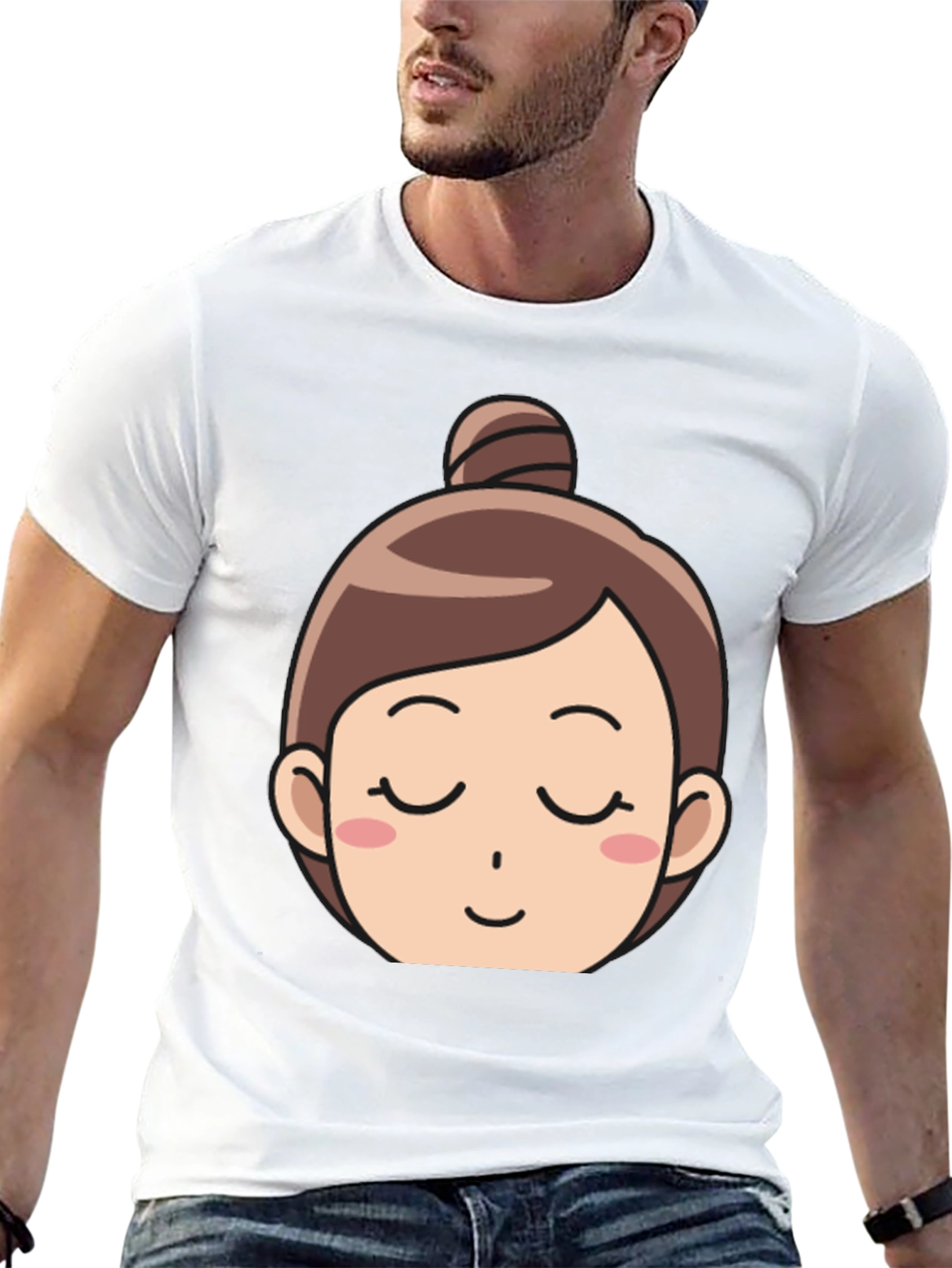 Cartoon Girl Face T-Shirt