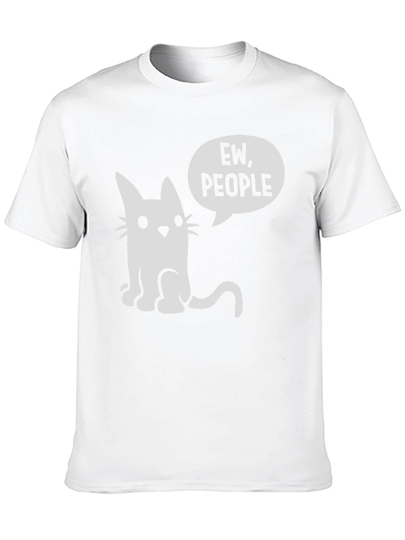 Ew People Cat Graphic Tee - Black Cotton T-Shirt