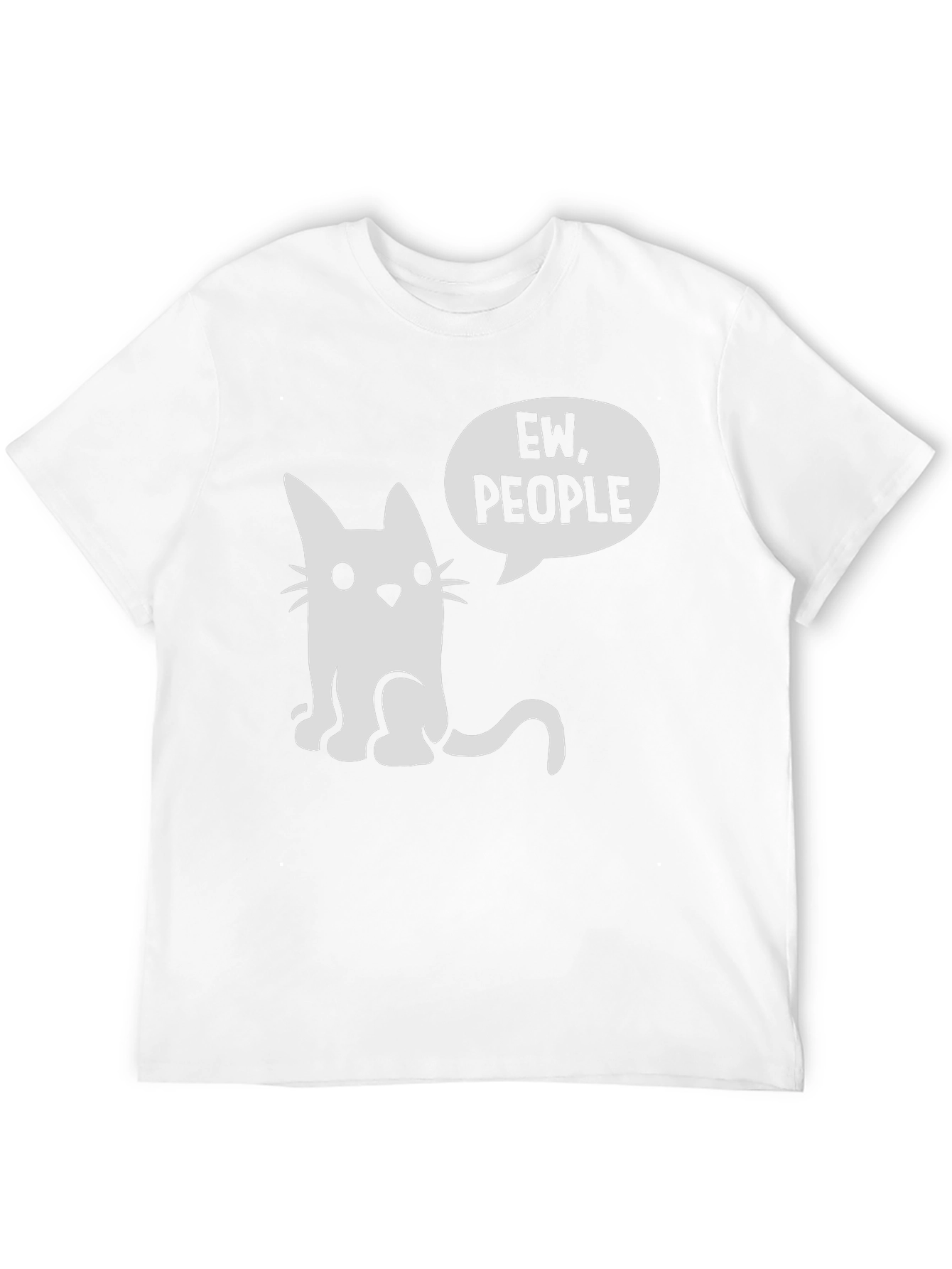 Ew People Cat Graphic Tee - Black Cotton T-Shirt