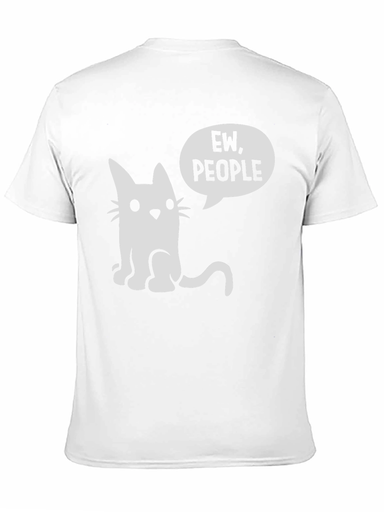 Ew People Cat Graphic Tee - Black Cotton T-Shirt