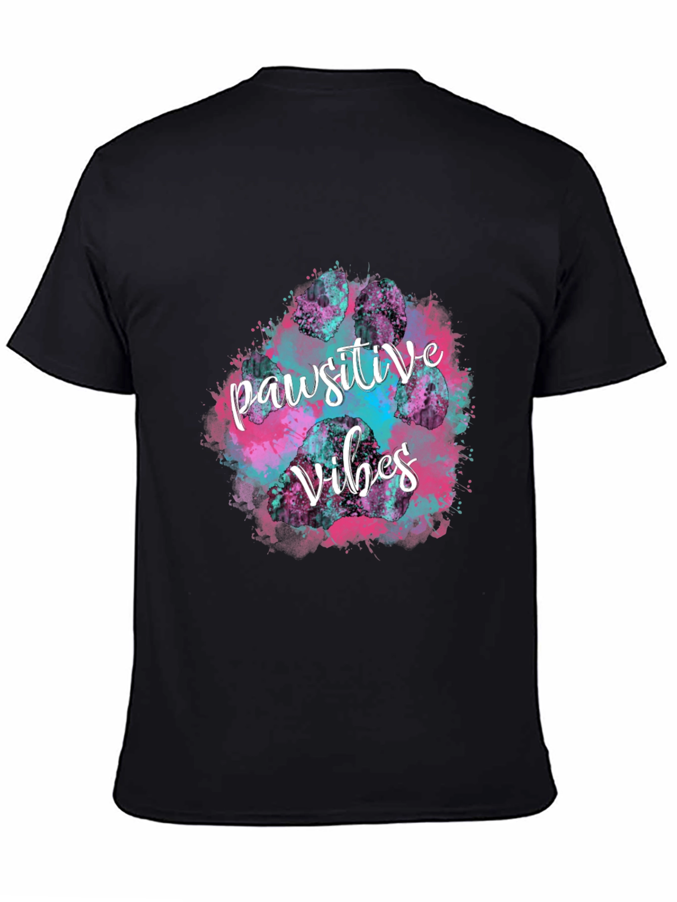 Pawsitive Vibes Graphic Tee - Trendy Black T-Shirt