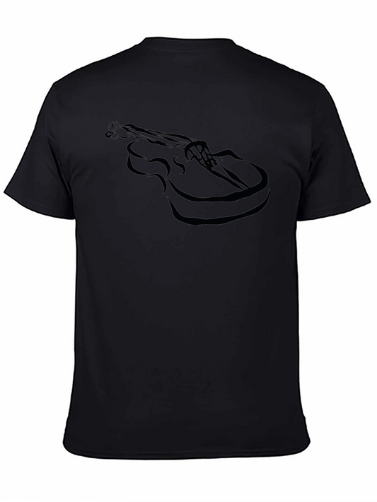 Abstract Violin Graphic Tee - Stylish Musician T-Shirt