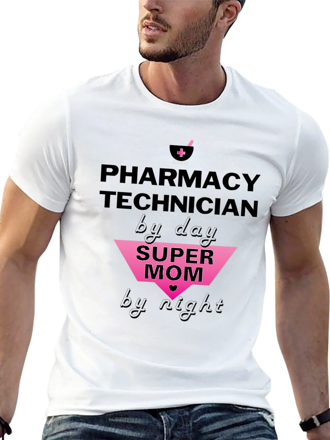 Pharmacy Technician Super Mom Graphic Tee