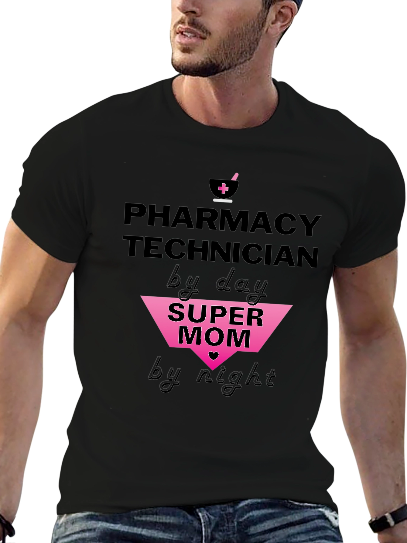 Pharmacy Technician Super Mom Graphic Tee