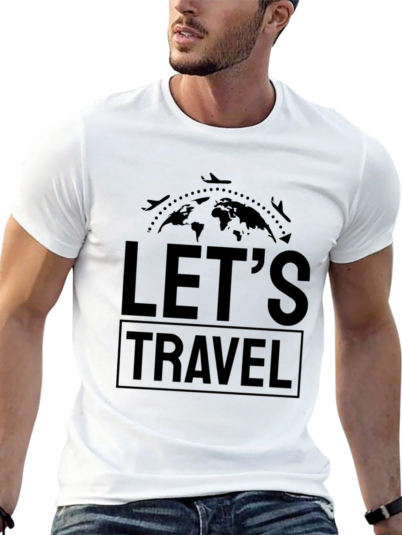 Lets Travel Graphic Tee - Black