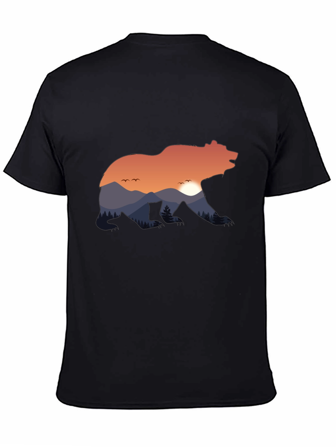Bear Silhouette Landscape Graphic Tee