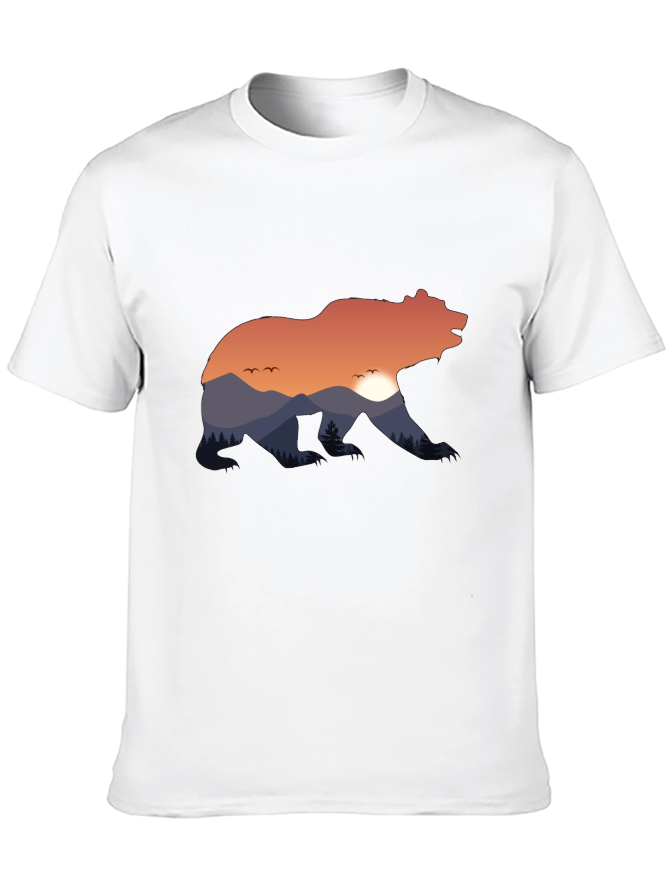 Bear Silhouette Landscape Graphic Tee