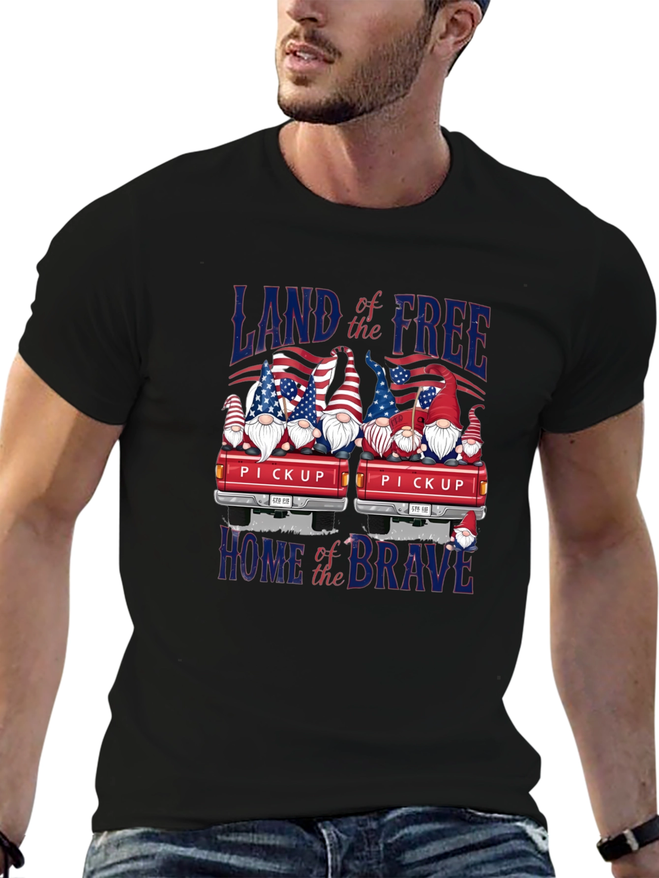 Patriotic Gnome Pickup Truck T-Shirt