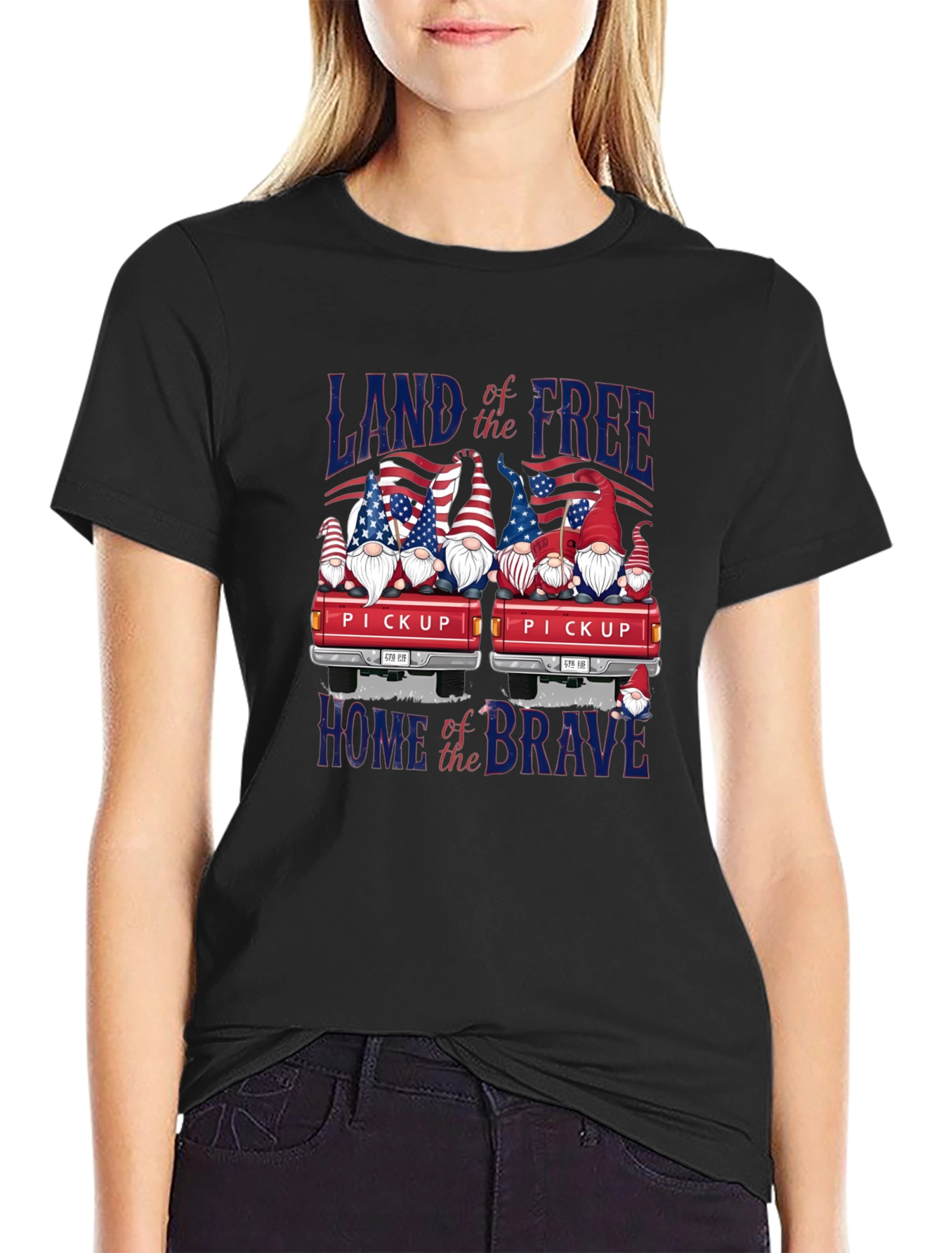 Patriotic Gnome Pickup Truck T-Shirt