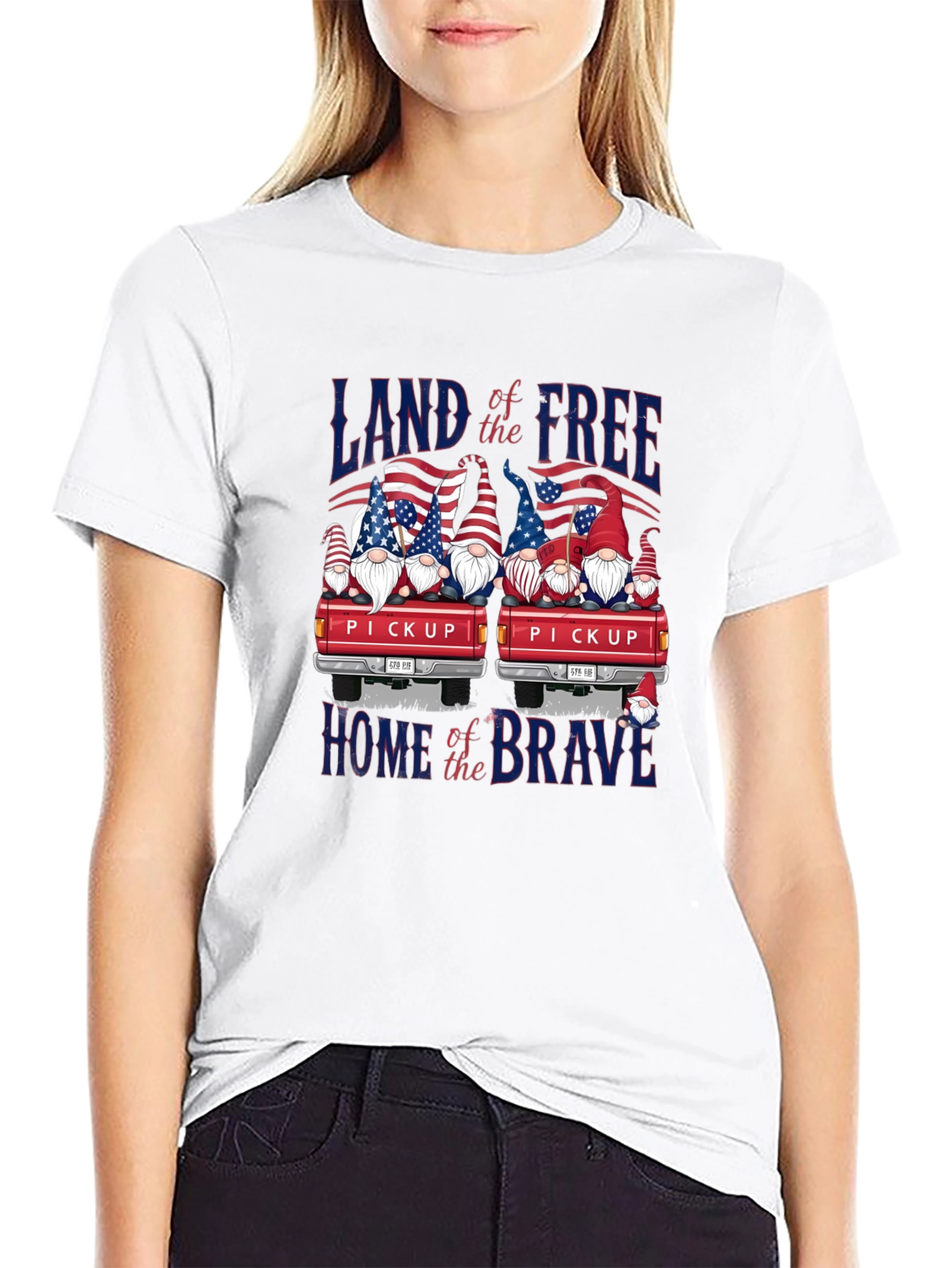 Patriotic Gnome Pickup Truck T-Shirt