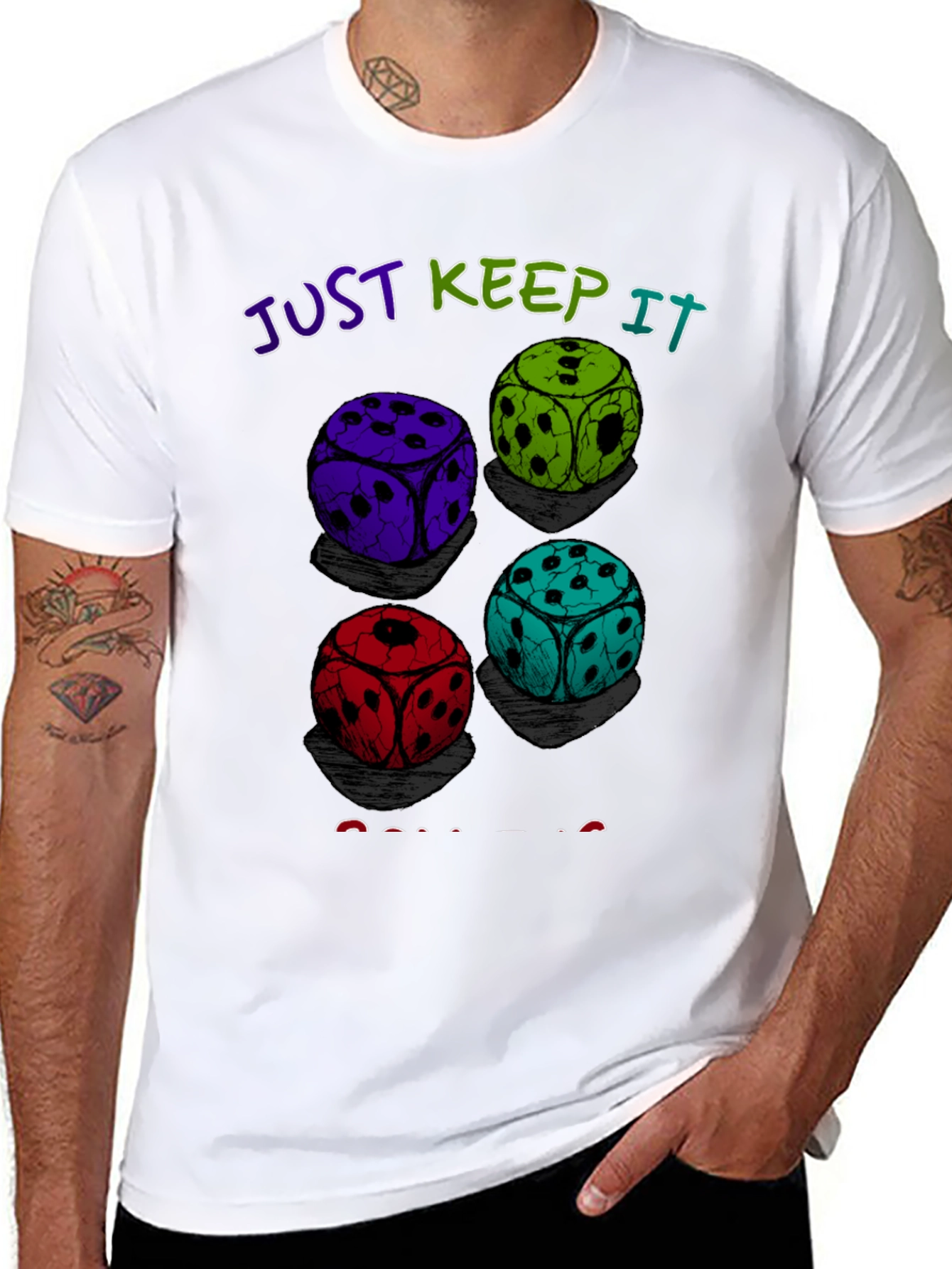 Dice Roll Graphic T-Shirt - Just Keep It Rolling