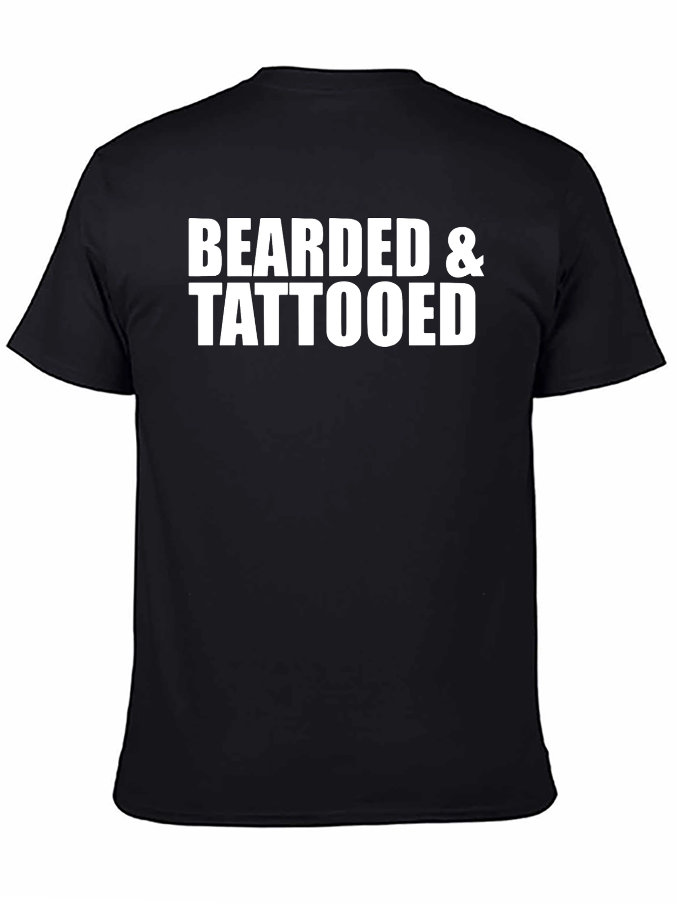 Bearded & Tattooed Black Cotton Graphic Tee
