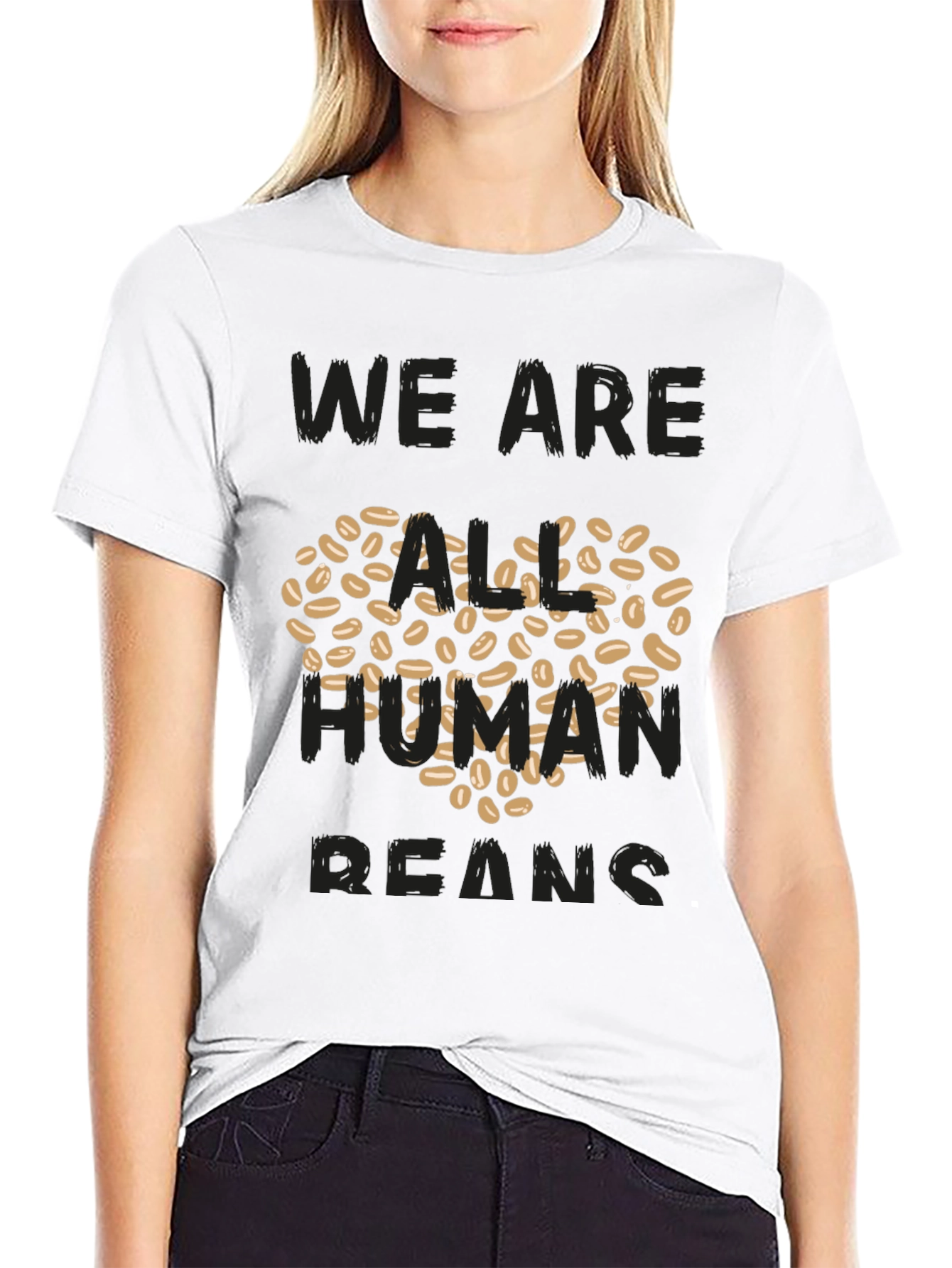 Human Beans T-Shirt - Heart Made of Coffee Beans
