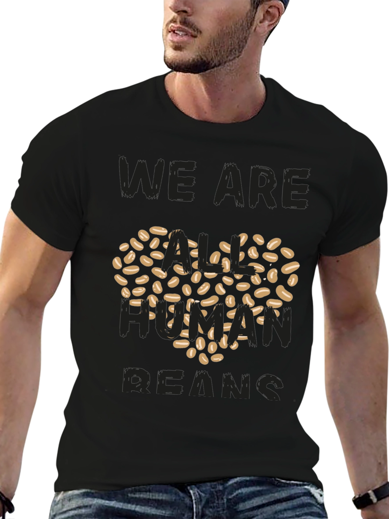 Human Beans T-Shirt - Heart Made of Coffee Beans