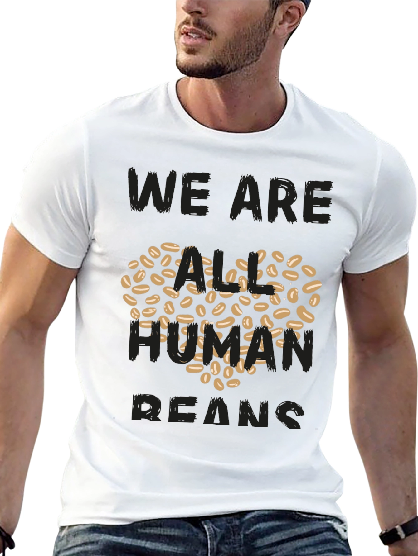 Human Beans T-Shirt - Heart Made of Coffee Beans
