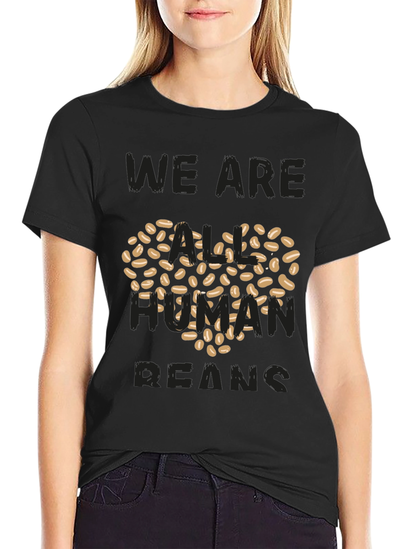 Human Beans T-Shirt - Heart Made of Coffee Beans