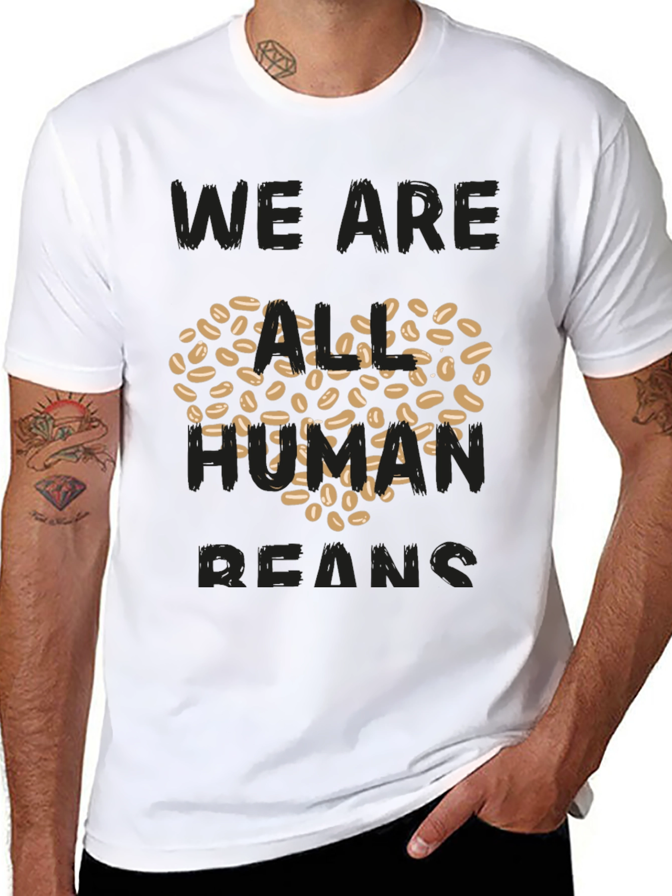 Human Beans T-Shirt - Heart Made of Coffee Beans