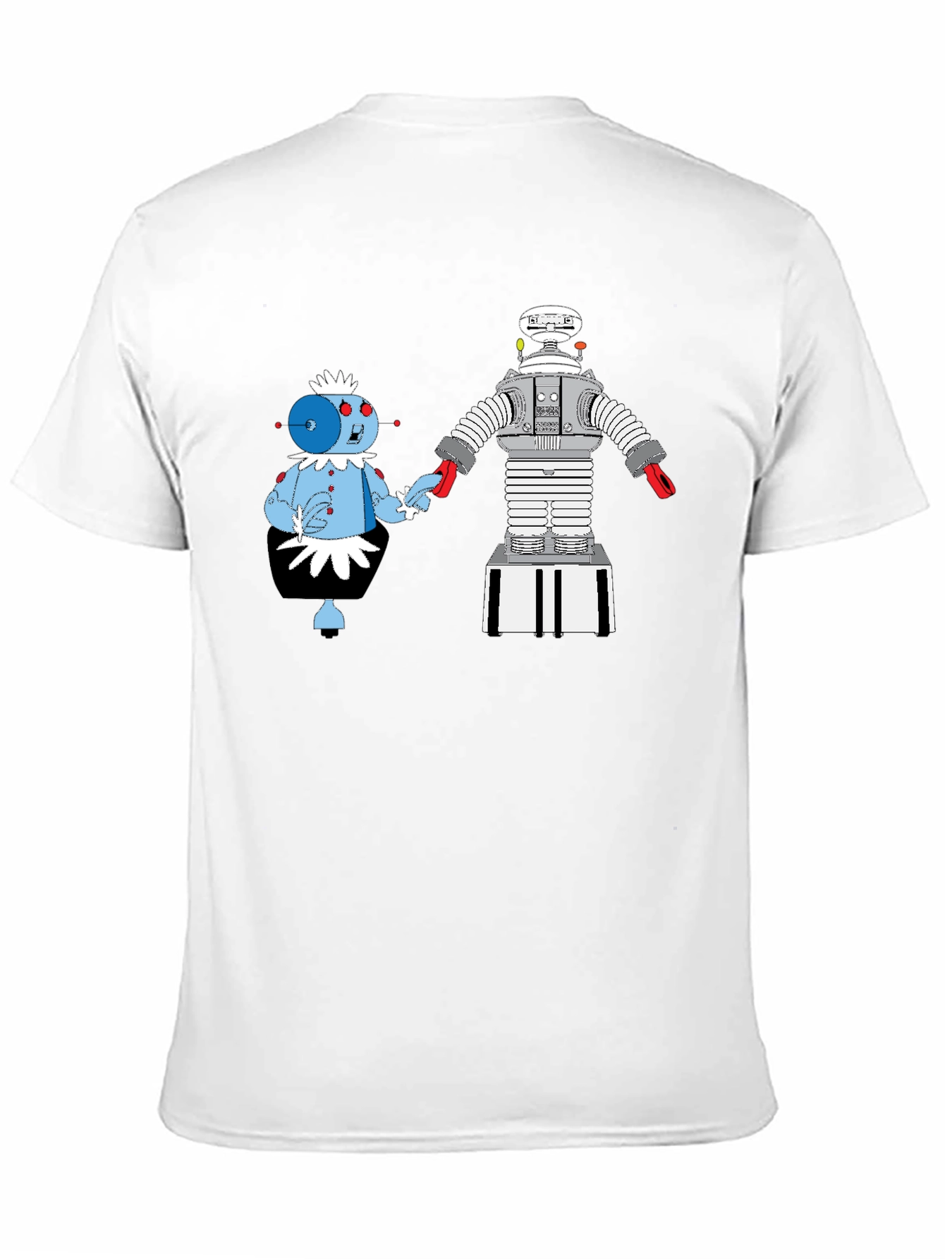 Robot Romance Graphic Tee - Black Cotton T-Shirt