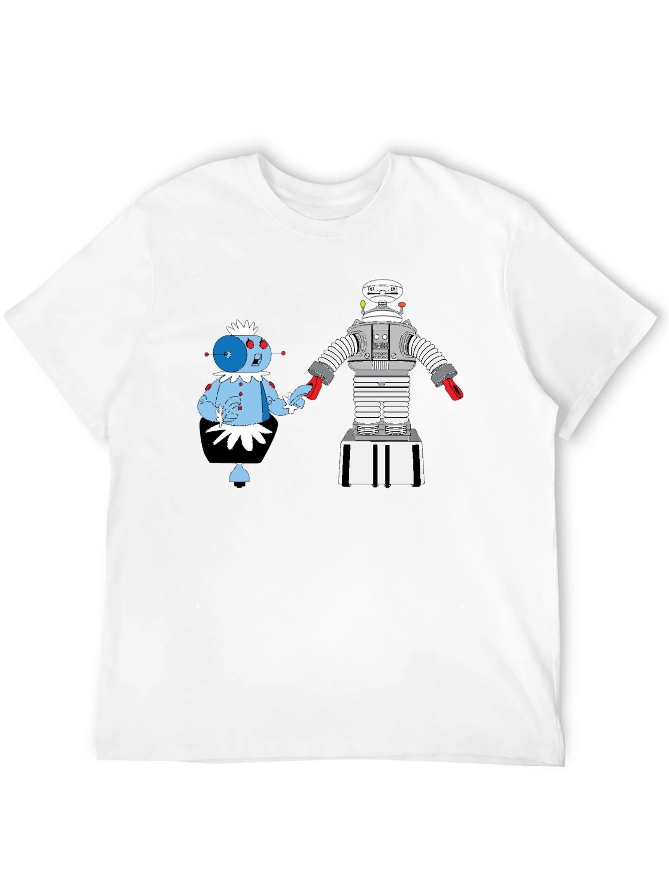 Robot Romance Graphic Tee - Black Cotton T-Shirt