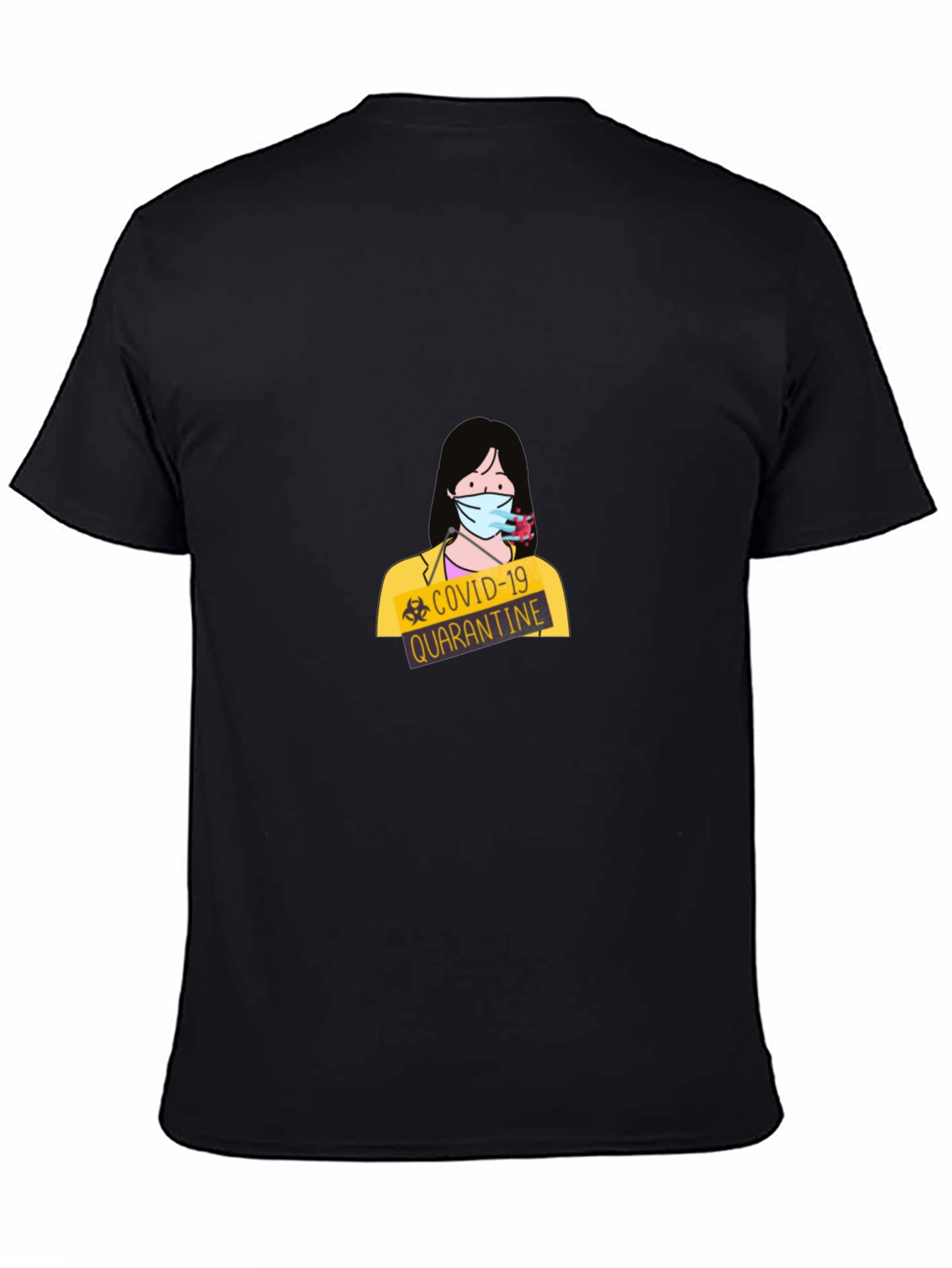 COVID-19 Quarantine Graphic T-Shirt - Black