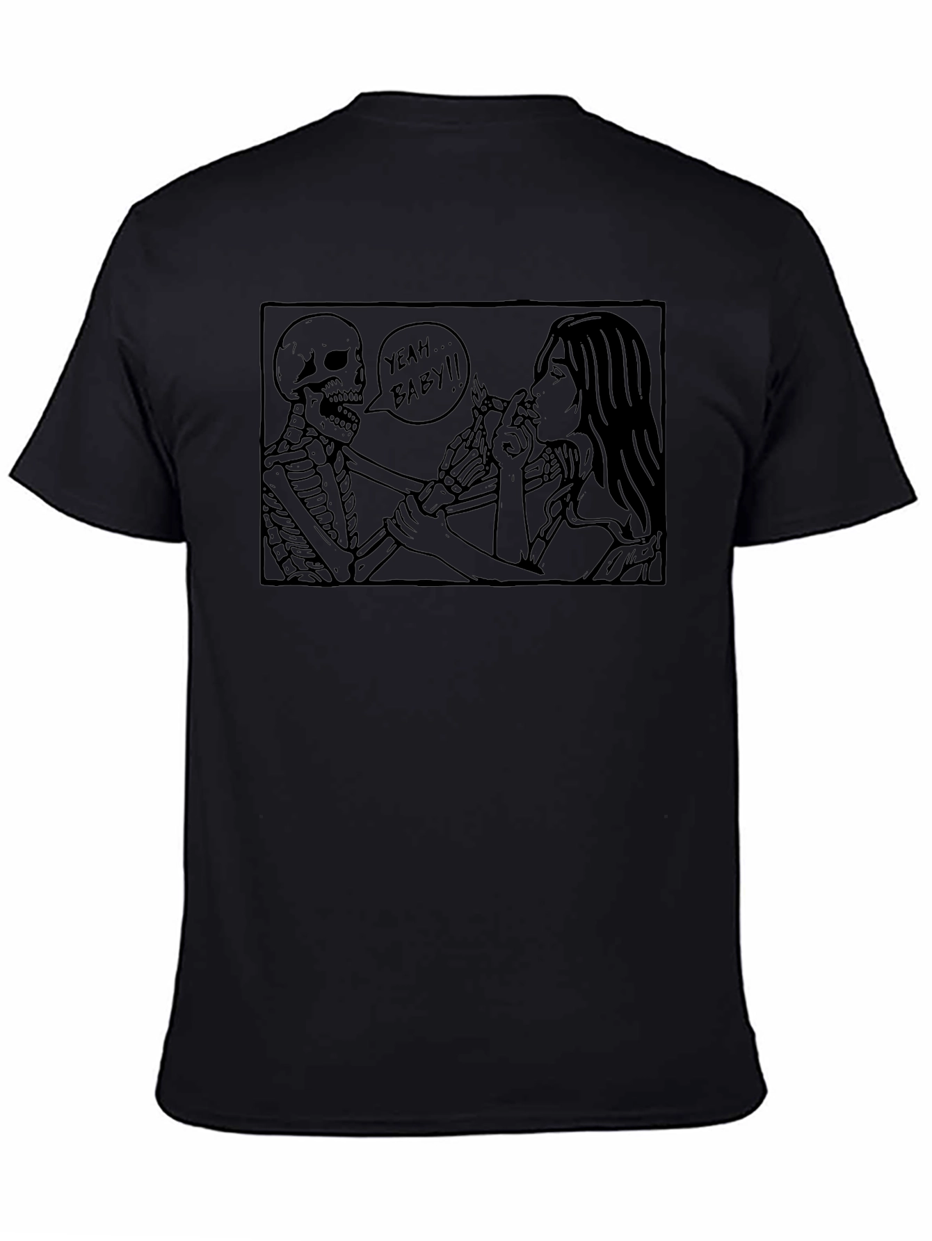 Skeleton Smoking T-Shirt - Yeah Baby!