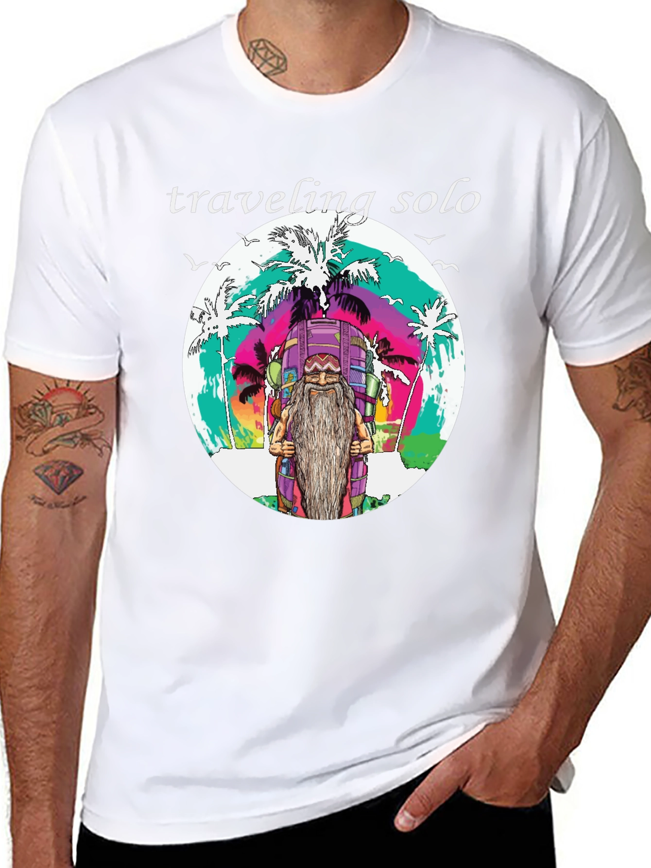 Traveling Solo Graphic T-Shirt - Black