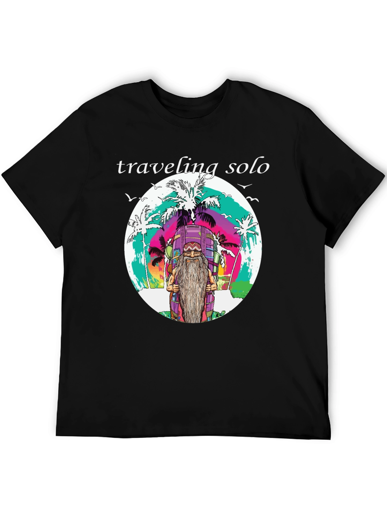 Traveling Solo Graphic T-Shirt - Black