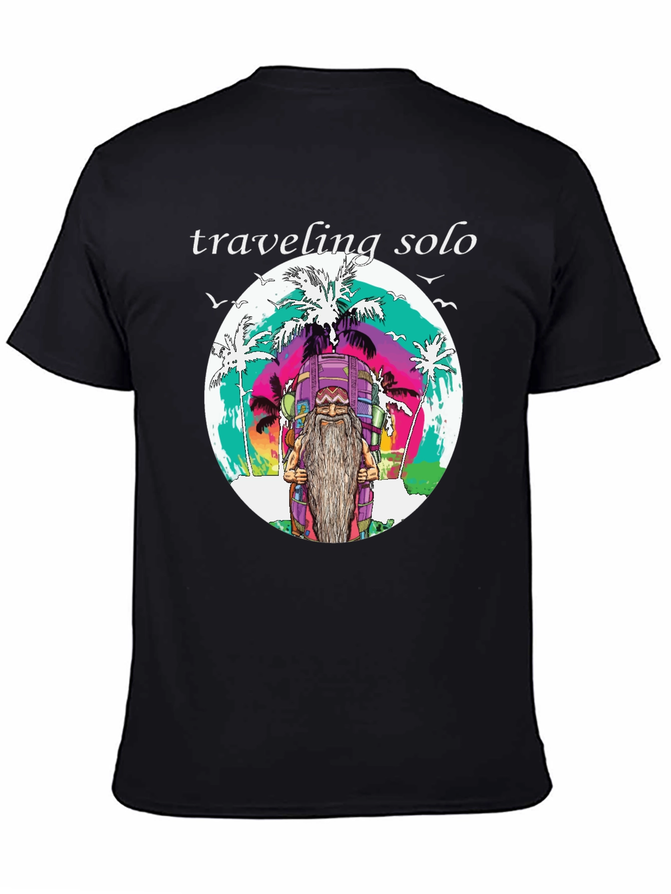 Traveling Solo Graphic T-Shirt - Black
