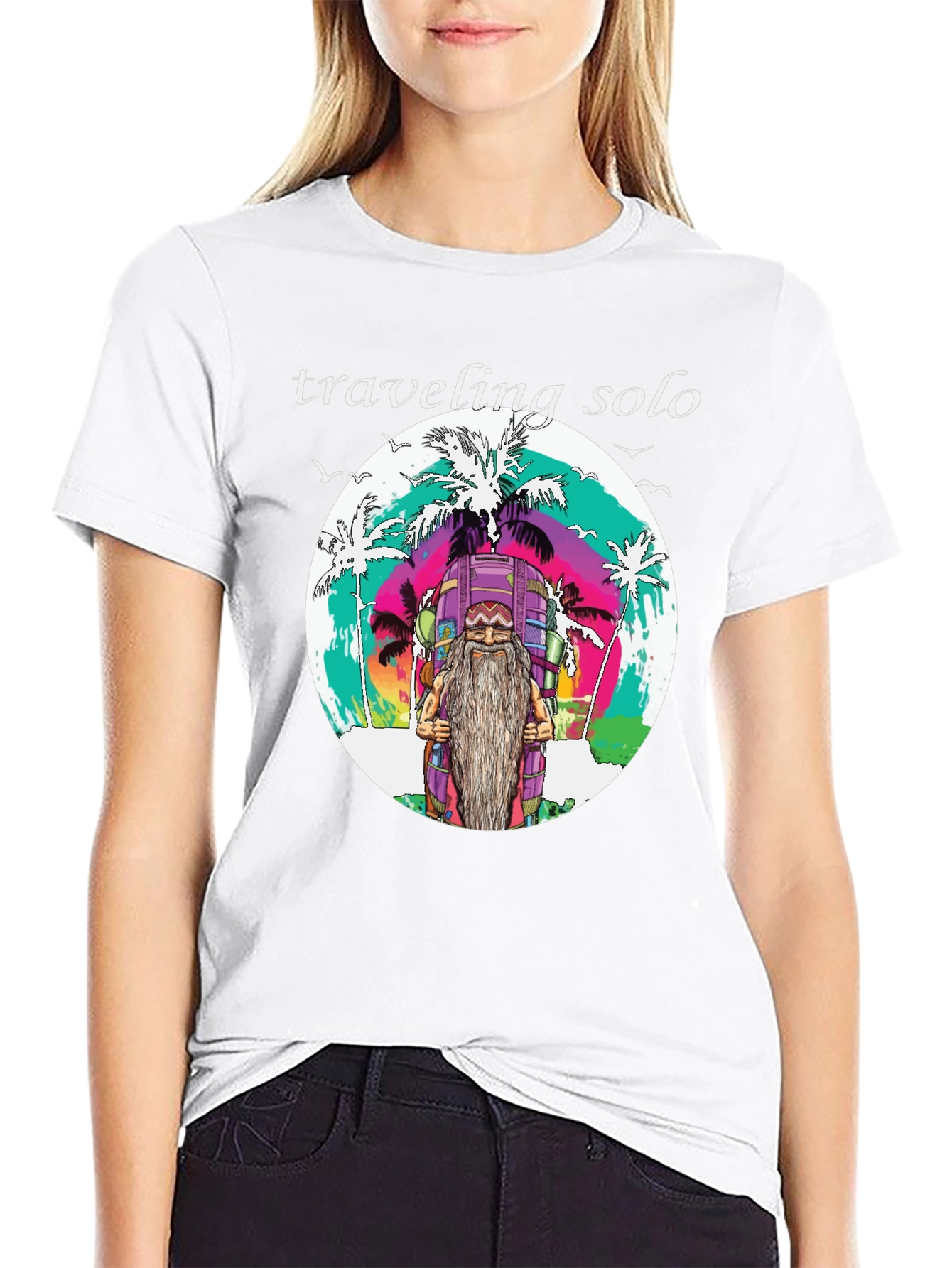 Traveling Solo Graphic T-Shirt - Black
