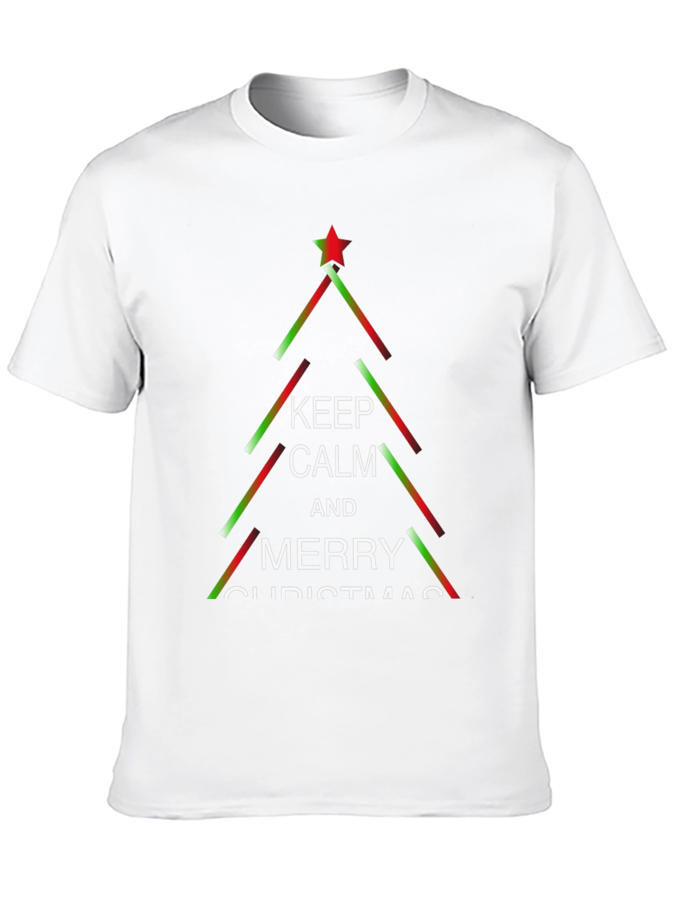 Keep Calm & Merry Christmas Tree Graphic Tee