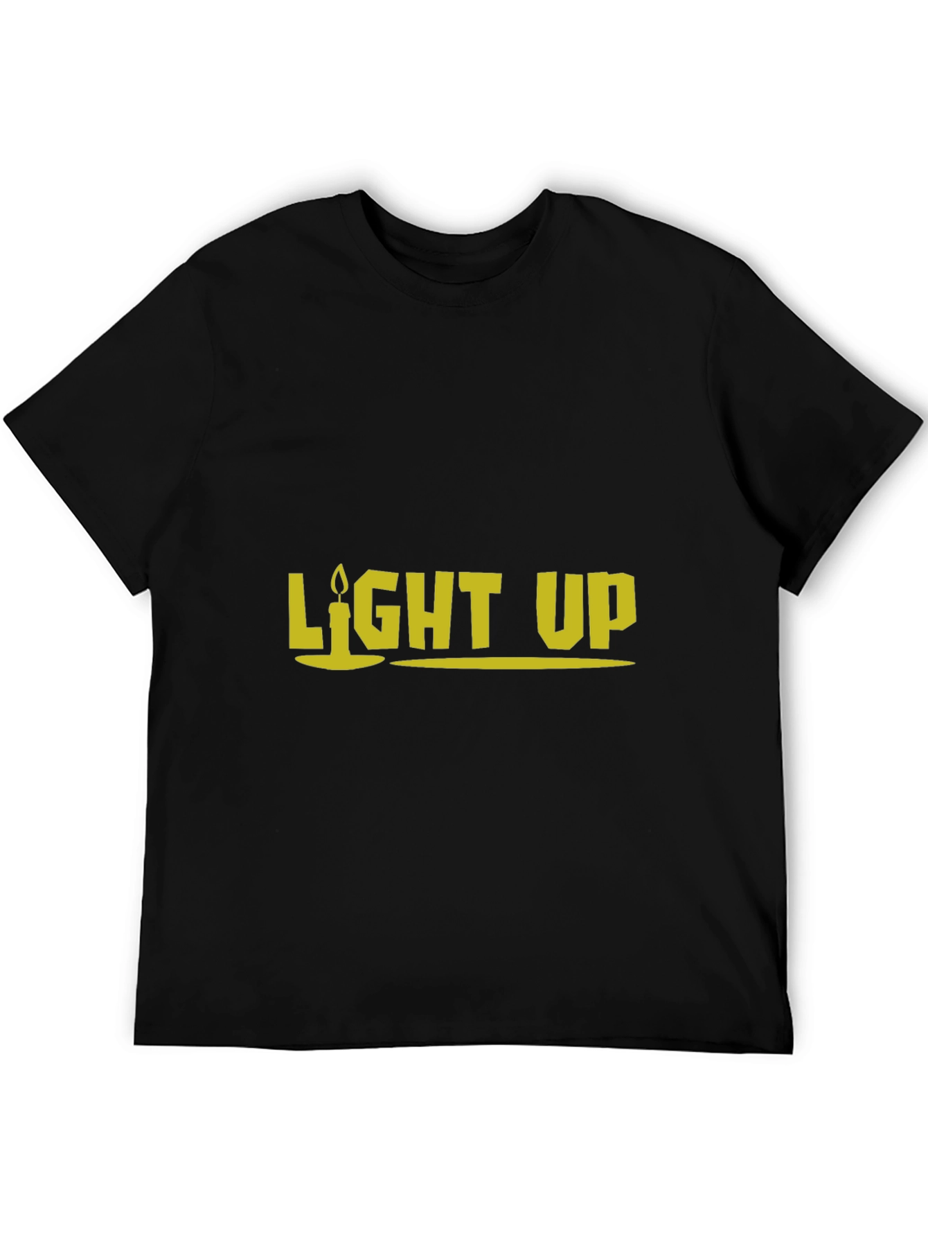 Light Up Graphic Tee - Black Cotton T-Shirt