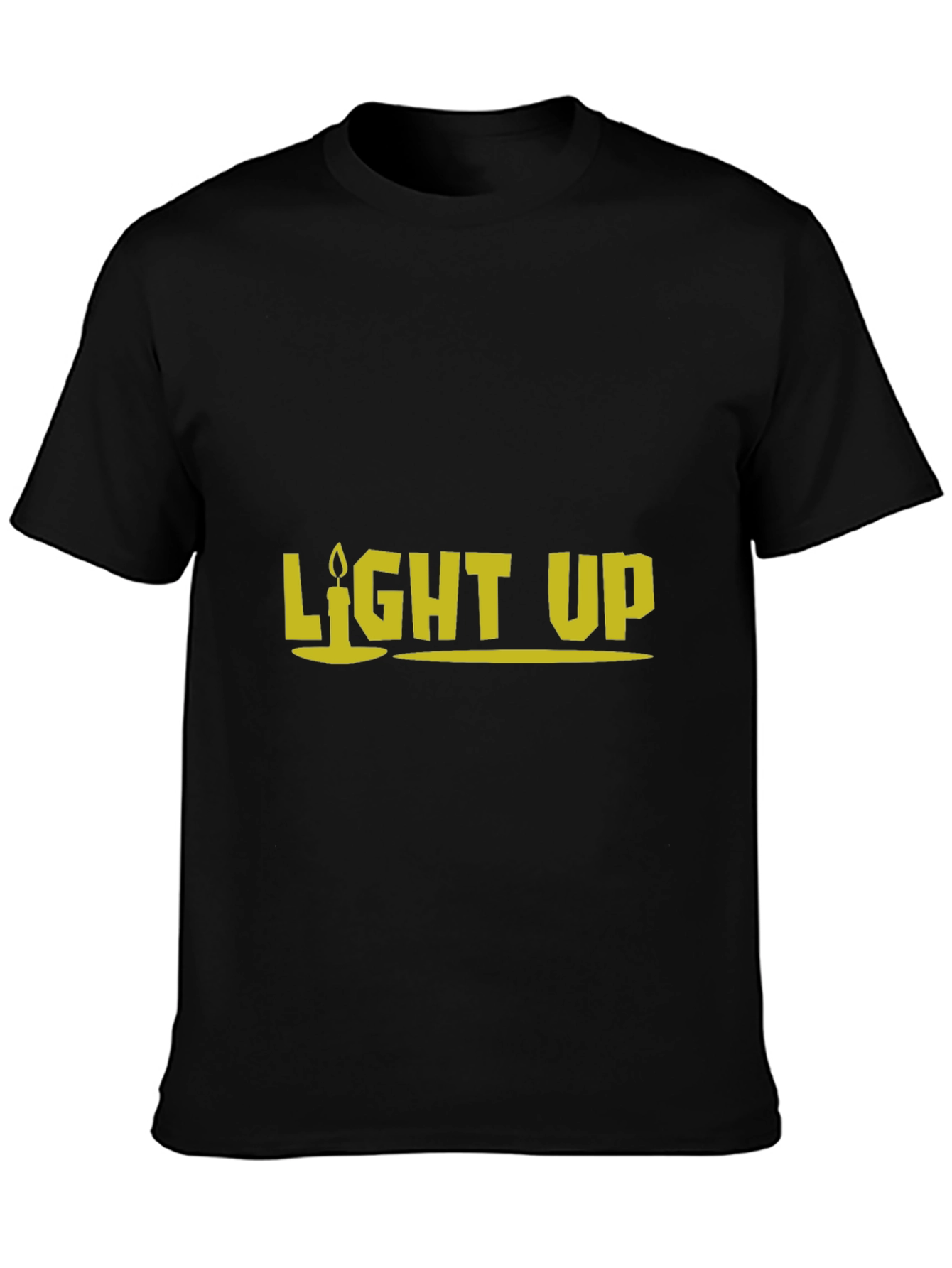 Light Up Graphic Tee - Black Cotton T-Shirt