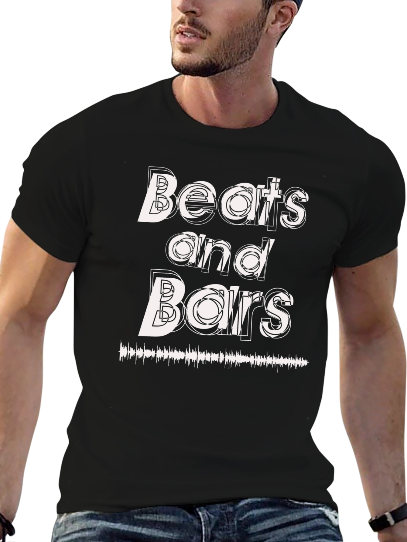 Beats and Bars Black Graphic Tee