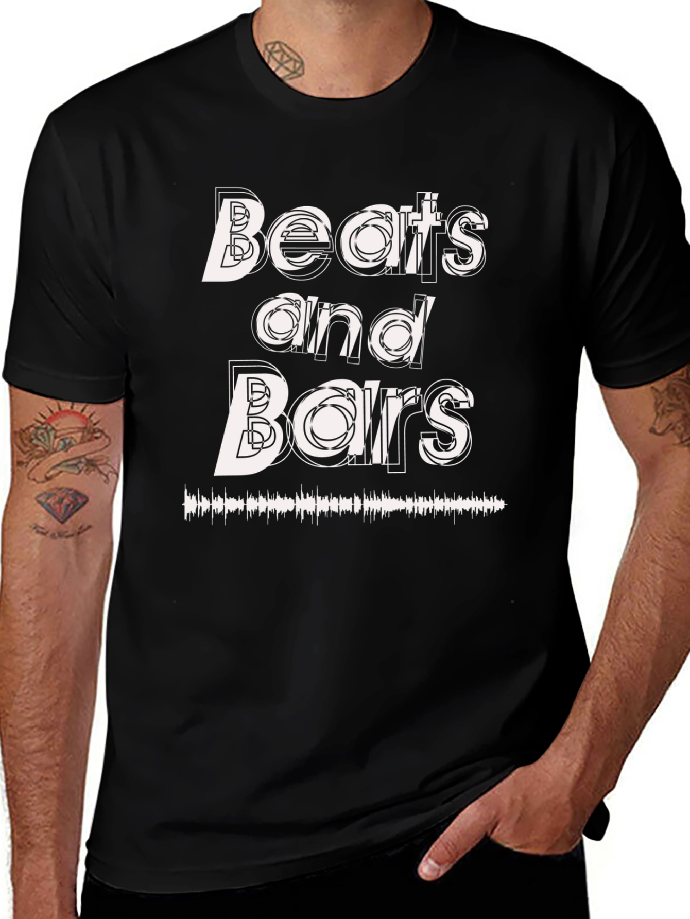 Beats and Bars Black Graphic Tee