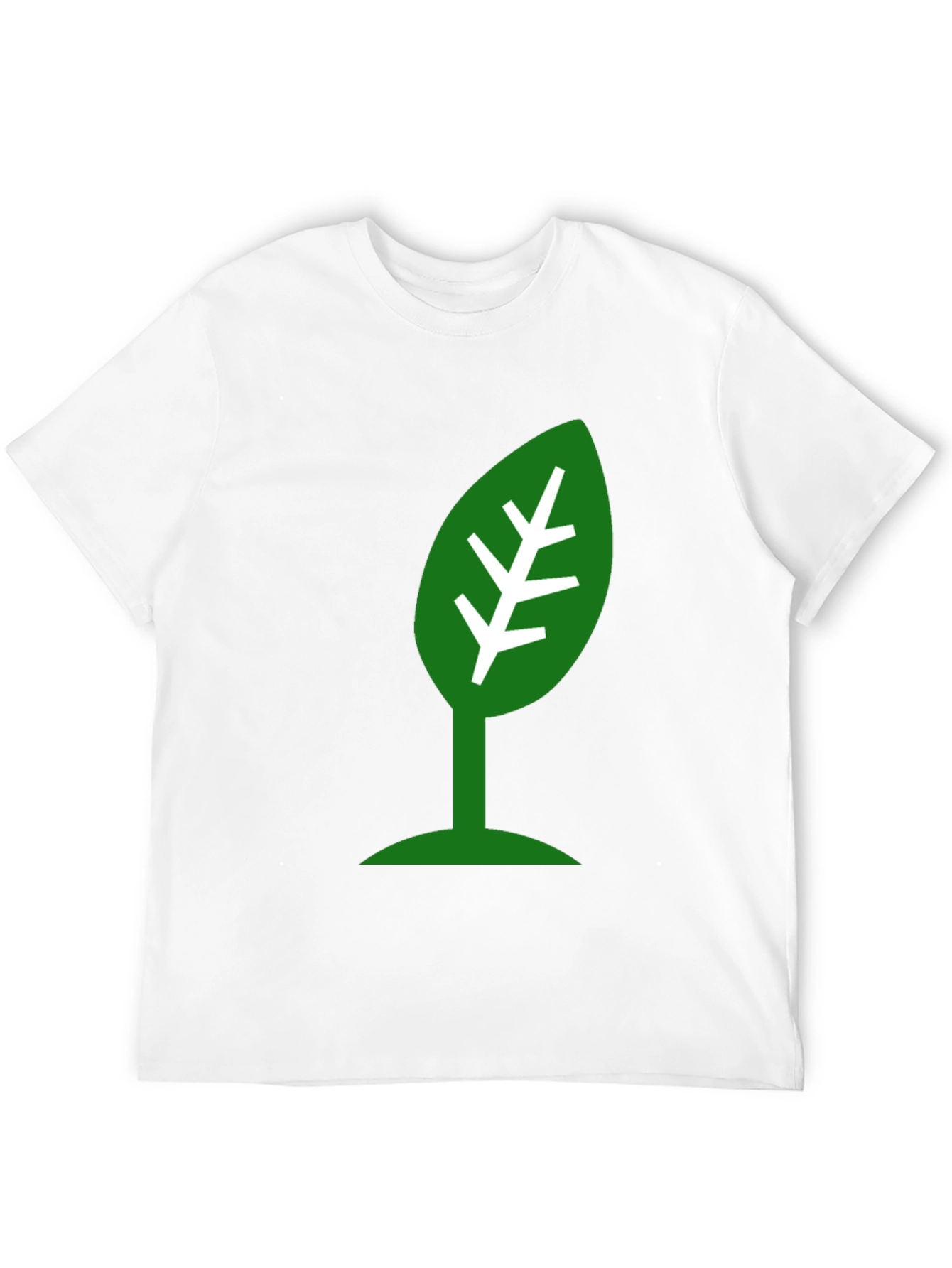 Eco-Friendly Leaf Design Black T-Shirt