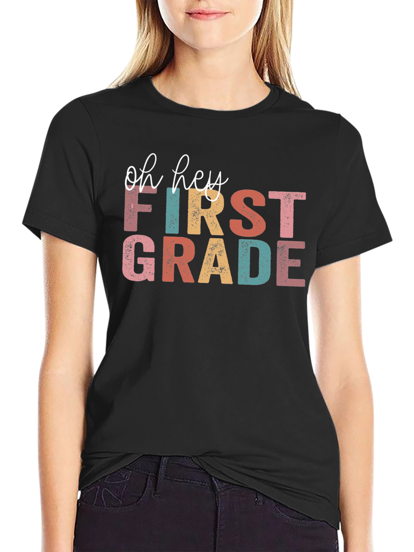 Oh Hey First Grade Black T-Shirt