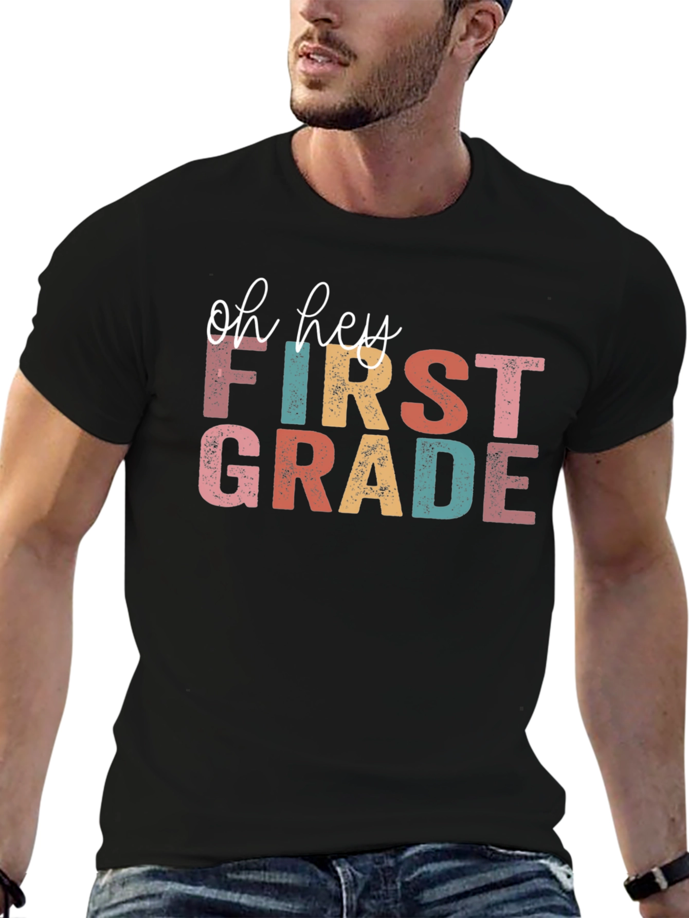 Oh Hey First Grade Black T-Shirt