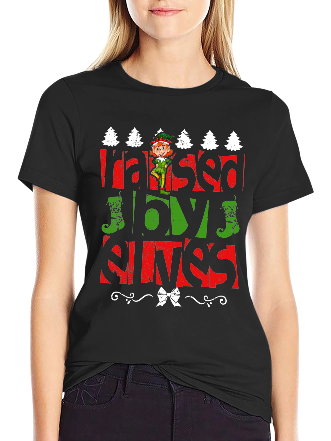 Raised By Elves Christmas T-Shirt