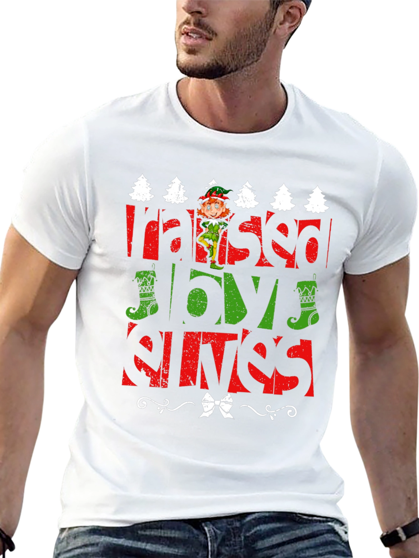 Raised By Elves Christmas T-Shirt