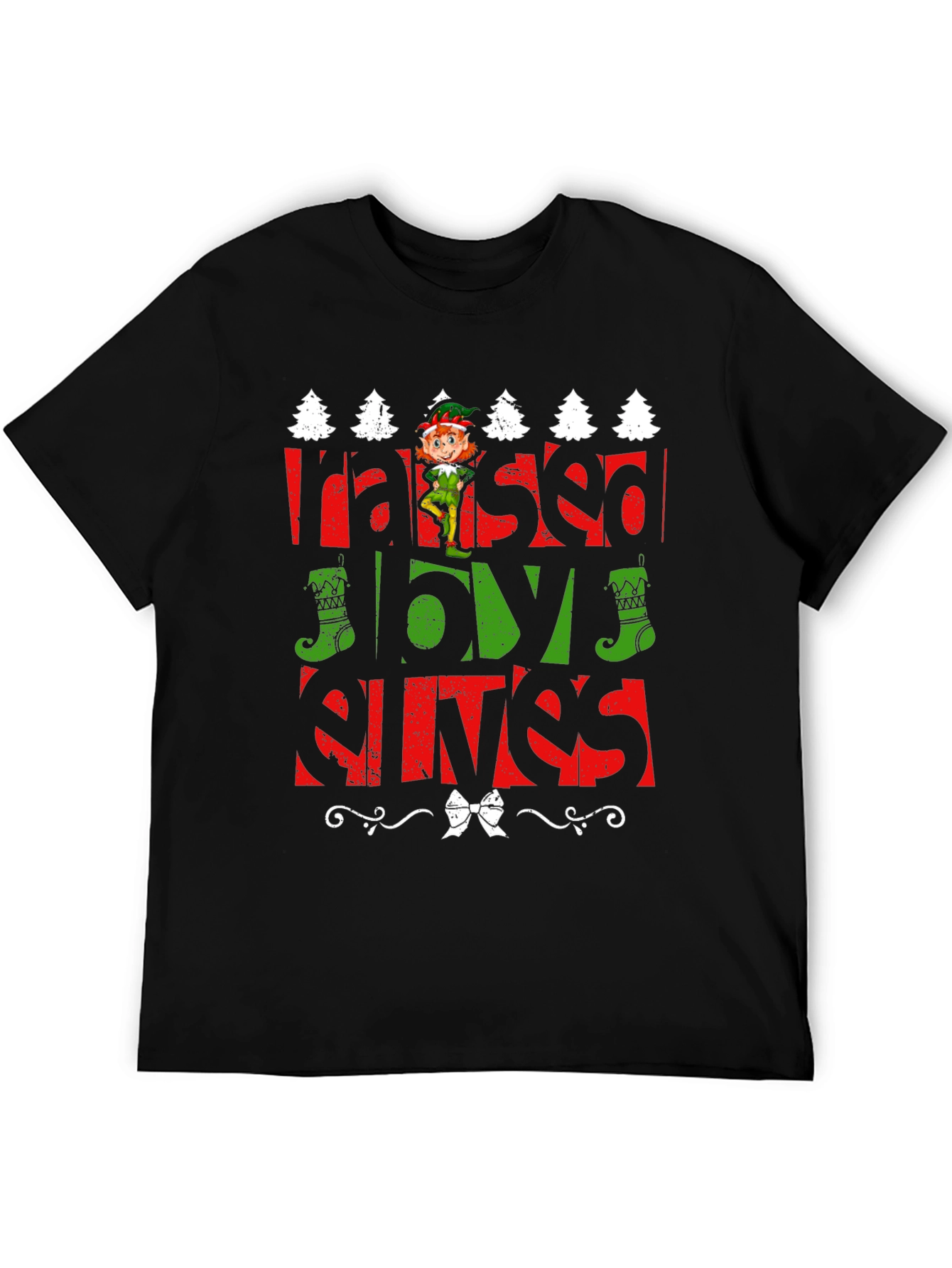 Raised By Elves Christmas T-Shirt